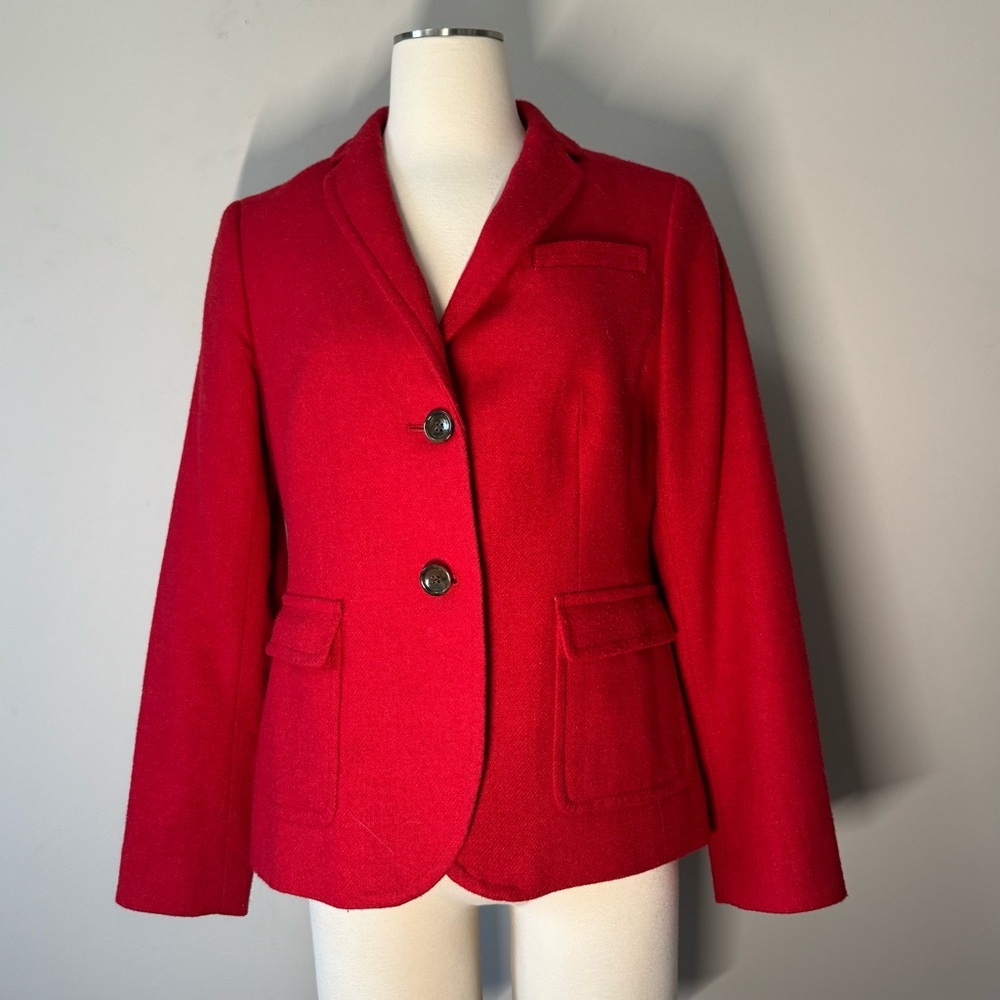 Talbots Vibrant Red Wool Blazer - Picture 2 of 10